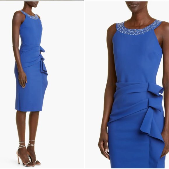 CHIARA BONI LA PETITE ROBE MARIANGELE NAUTICO COCKTAIL SHEATH DRESS 12 US/ 48 IT - Picture 5 of 9